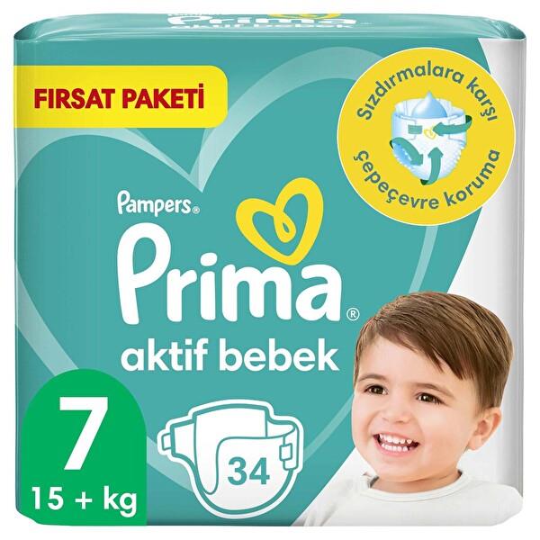 پوشک کودک پریما مدل bebek سایز 7 بسته 34 عددی